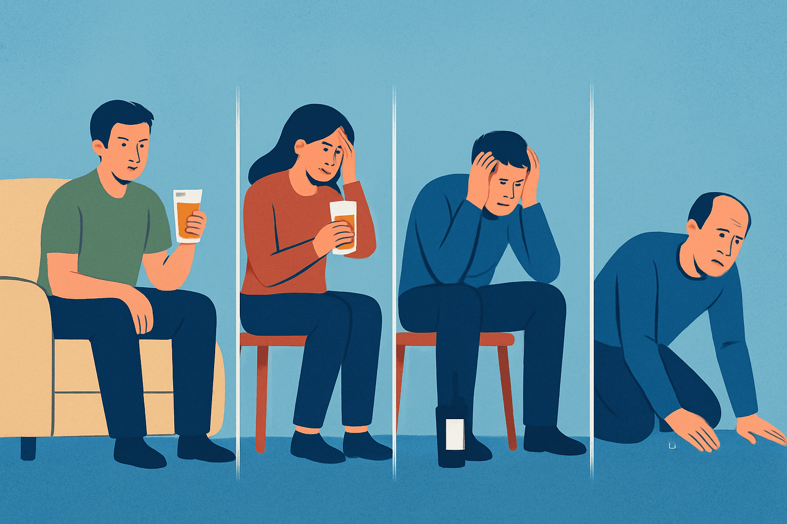 Стадії розвитку алкогольної залежності: від першого келиха до автономної потреби